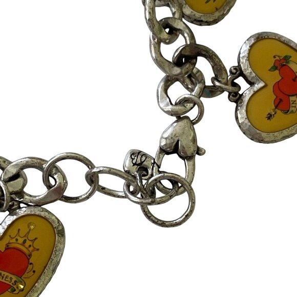 RETIRED Brighton Bracelet Feelin Groovy Tattoo Hearts Rare 7-Charm Collectible - Picture 10 of 10